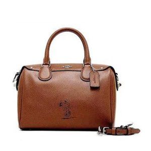 Snoopy Peanuts Coach Brown Satchel Bag